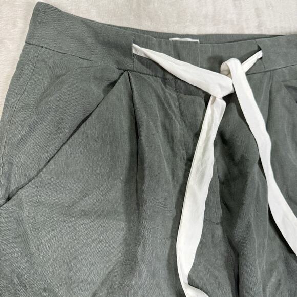 Aritzia Wilfred Allant Pant Cropped Cuffed Olive Green Women's Size 4 - Picture 3 of 10
